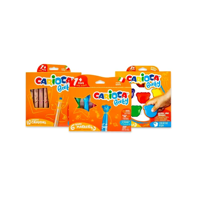 carioca-baby-1-teddy-coffret-cr-atif-22-pi-ces-6-feutres-maxi-10-crayons-3-en-1- image 1