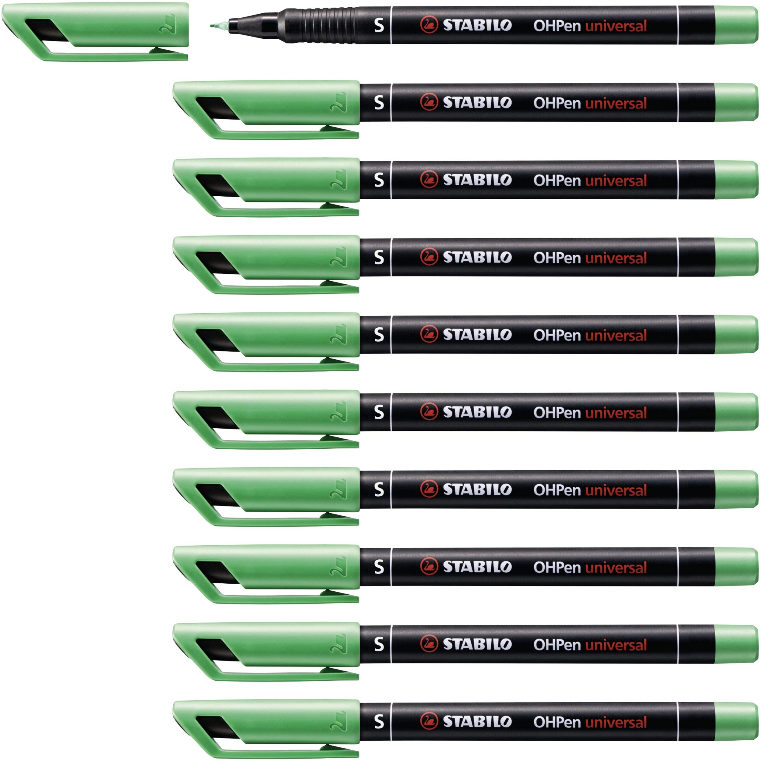 stabilo-ohpen-universal-marqueur-permanent-lot-x-10-vert-pointe-0-4-mm image 1