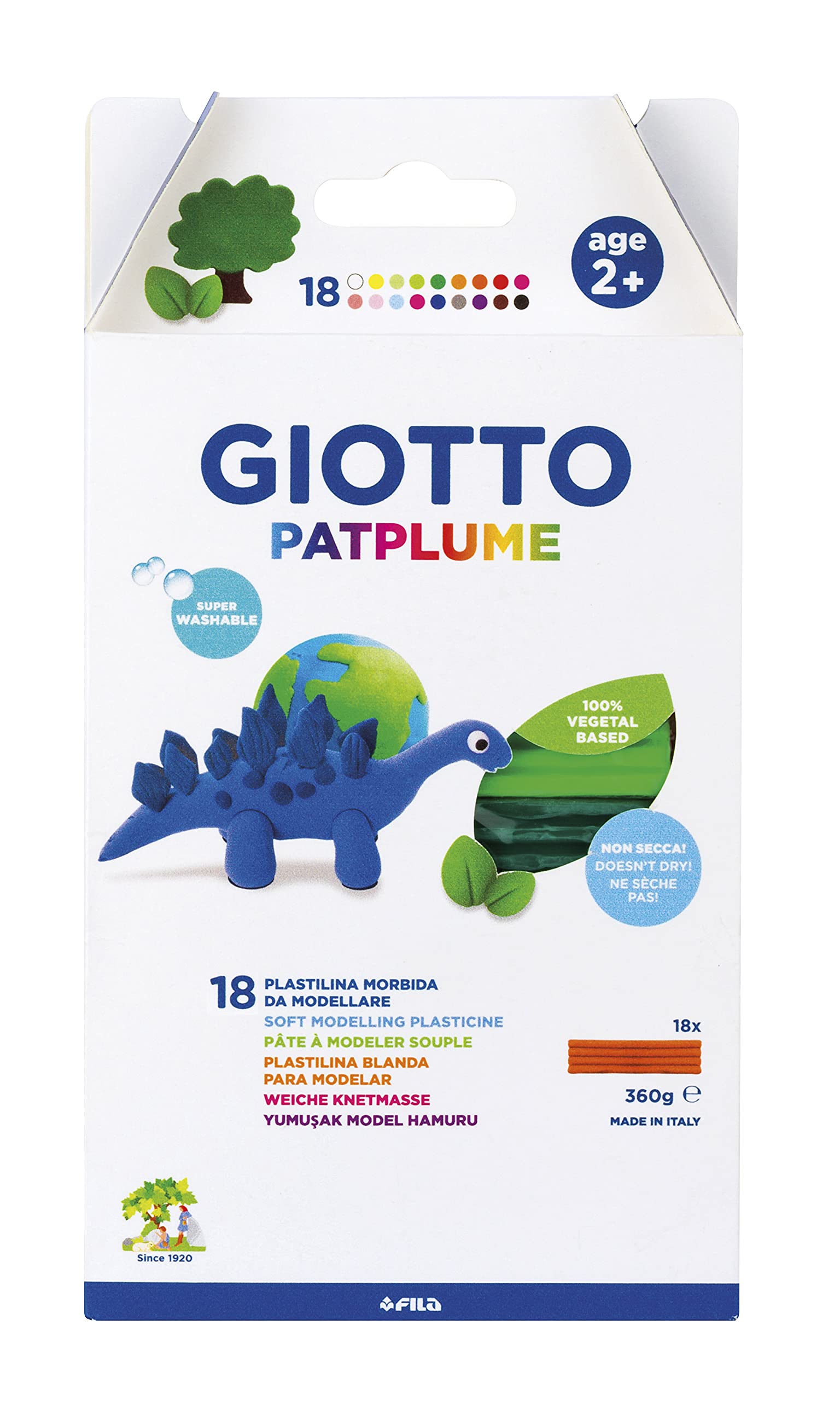 giotto-patplume-assortiment-de-p-te-modeler-18-pains-de-20-g-couleurs-classiques image 1
