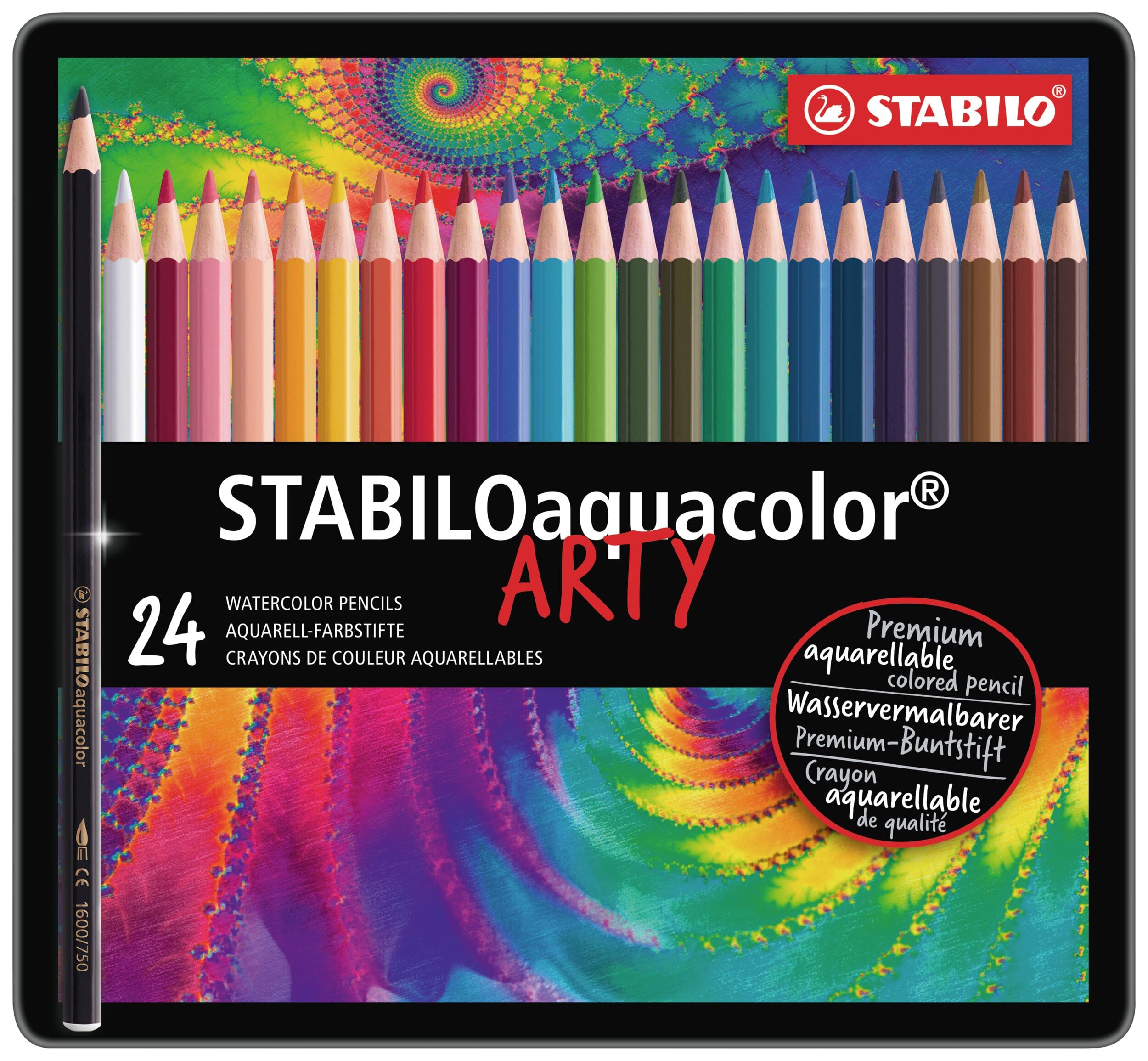 stabilo-aquacolor-arty-crayon-de-couleur-aquarellable-bo-te-m-tal-x-24 image 2