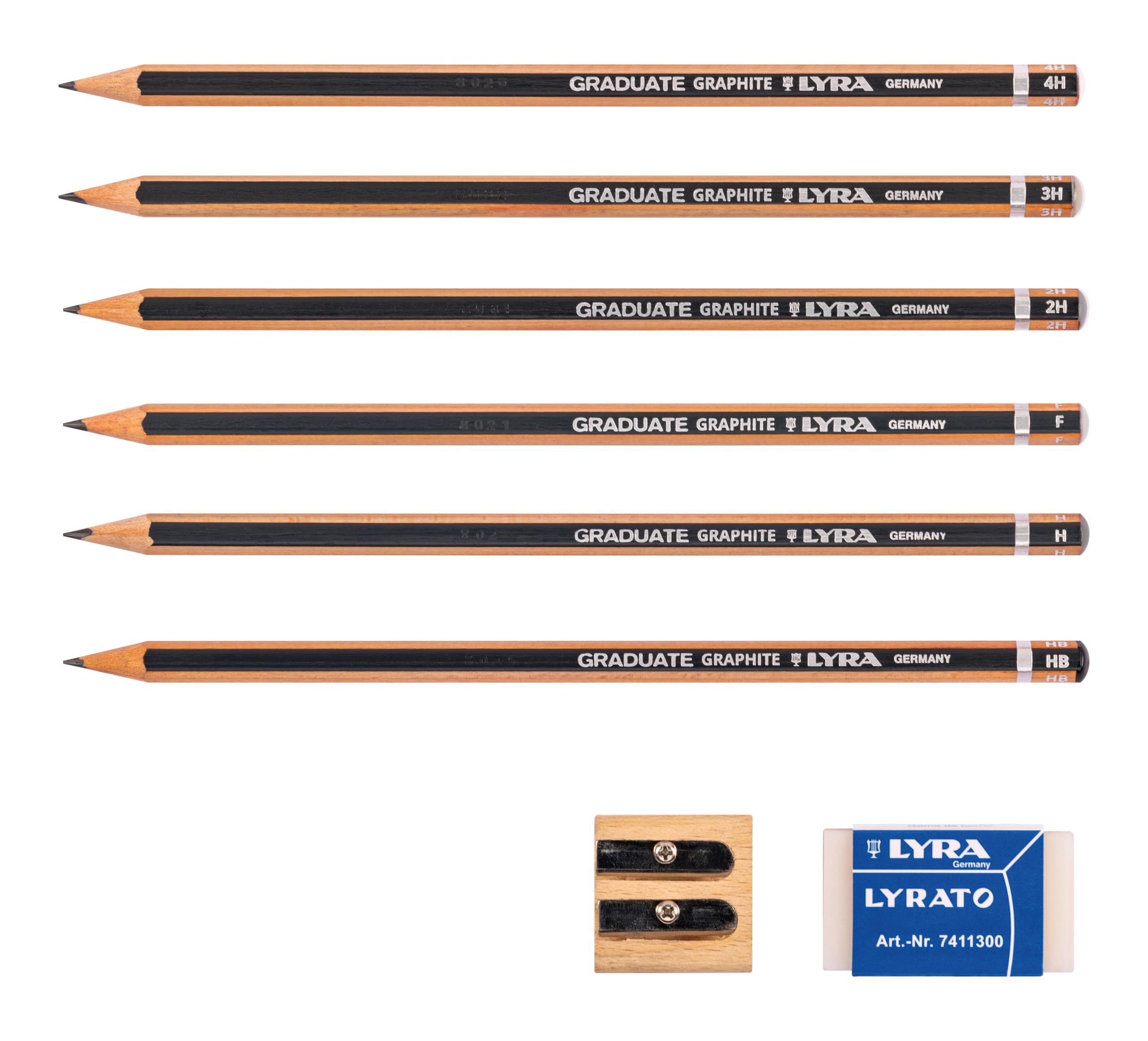 lyra-graduate-manga-set-6-crayons-graphite-4h-hb-avec-gomme-et-taille-crayon image 4