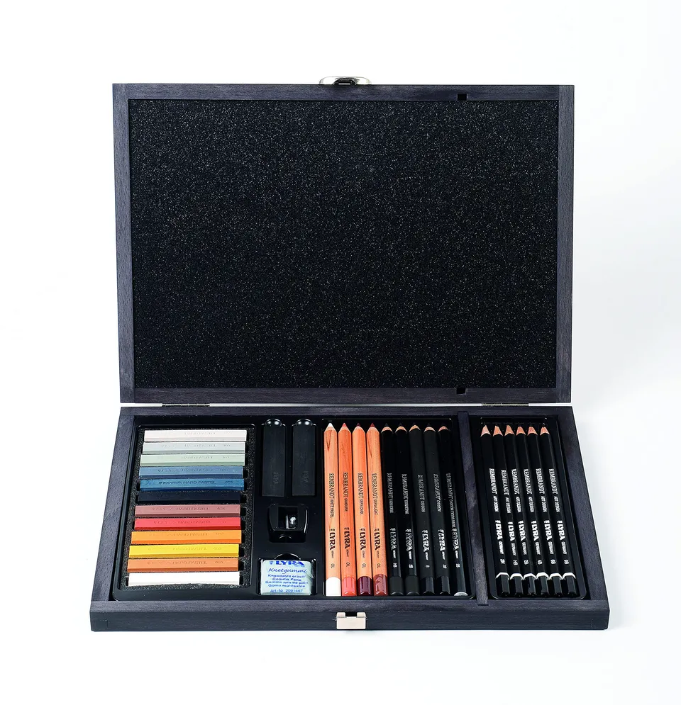 lyra-rembrandt-monochrome-coffret-bois-32-pi-ces-de-dessin image 1