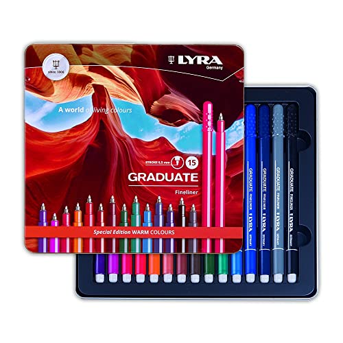 lyra-graduate-fineliner-bo-te-m-tal-15-feutres-fins-couleurs-chaudes-pointe-0-5- image 5