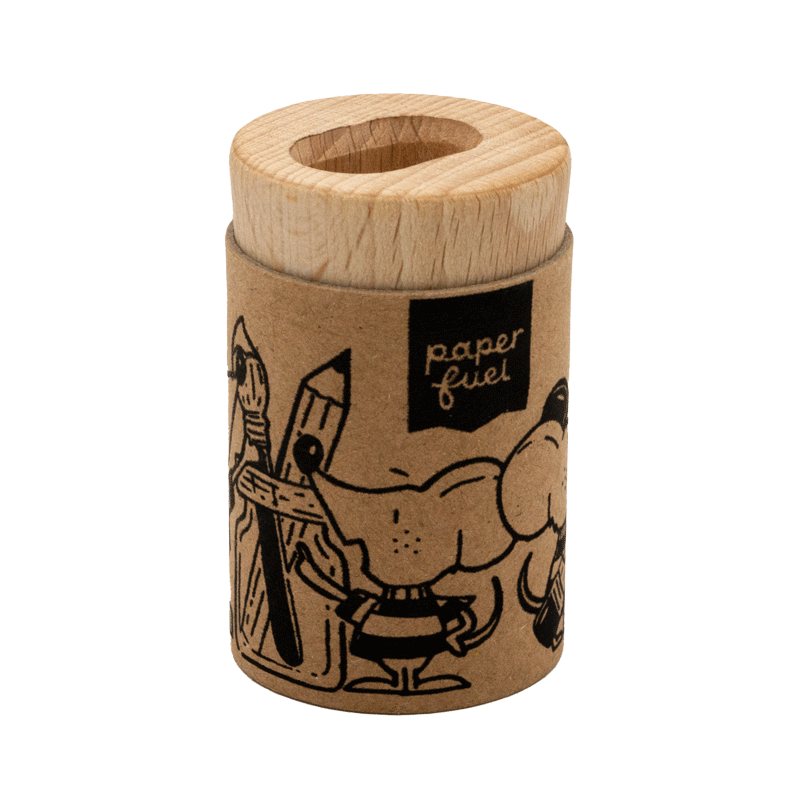 kum-x-paper-fuel-taille-crayon-double-en-bois-green-line-avec-r-servoir-carton image 1