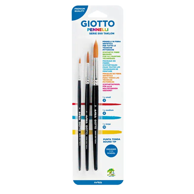 giotto-artiset-taklon-500-lot-de-3-pinceaux-pointe-ronde-n-2-8-12 image 1