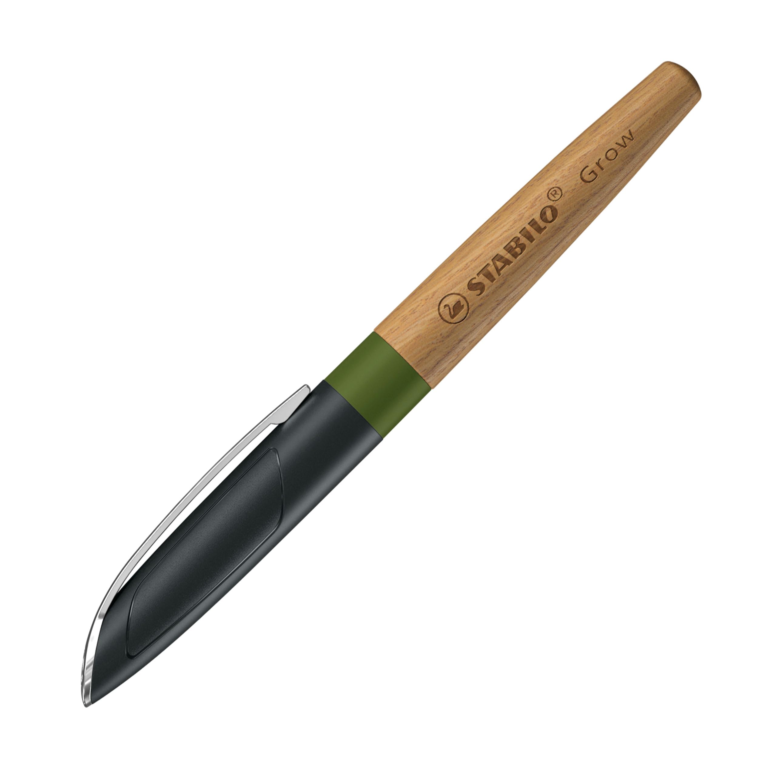 stabilo-grow-bille-stylo-bille-rechargeable-bois-de-ch-ne-certifi-fsc-vert-mouss image 2