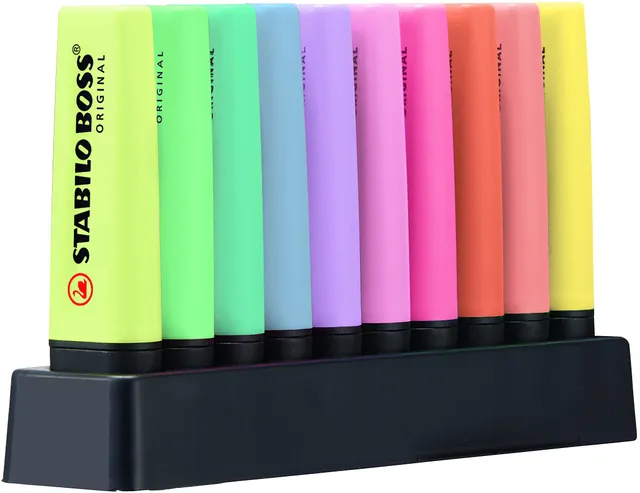 stabilo-boss-original-surligneurs-pastel-set-de-bureau-x-10-pointe-biseaut-e-2-5 image 1