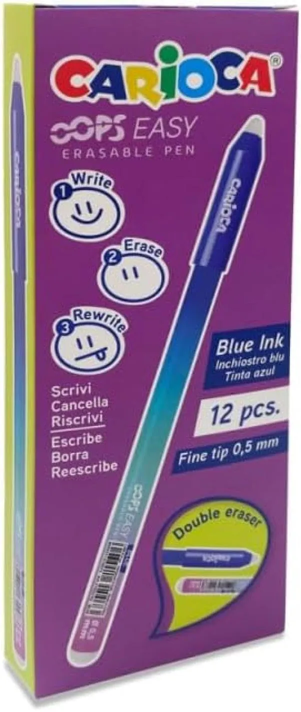 carioca-oops-easy-stylos-gel-effa-ables-bleu-pointe-0-7-mm-bo-te-de-12 image 1