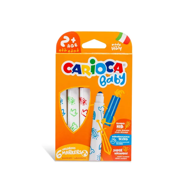 carioca-marker-2-feutres-extra-larges-pointe-ogive-x6-pour-d-s-2-ans image 1