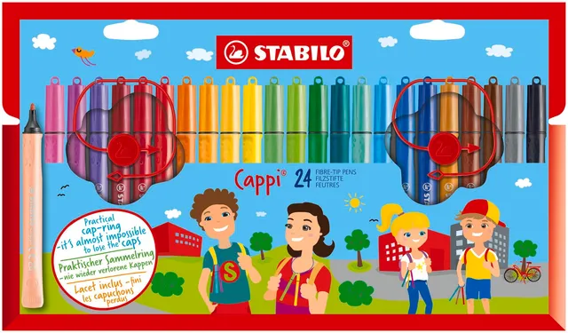 stabilo-cappi-feutres-de-coloriage-tui-carton-x-24-pointe-moyenne-avec-lacet-d-a image 1