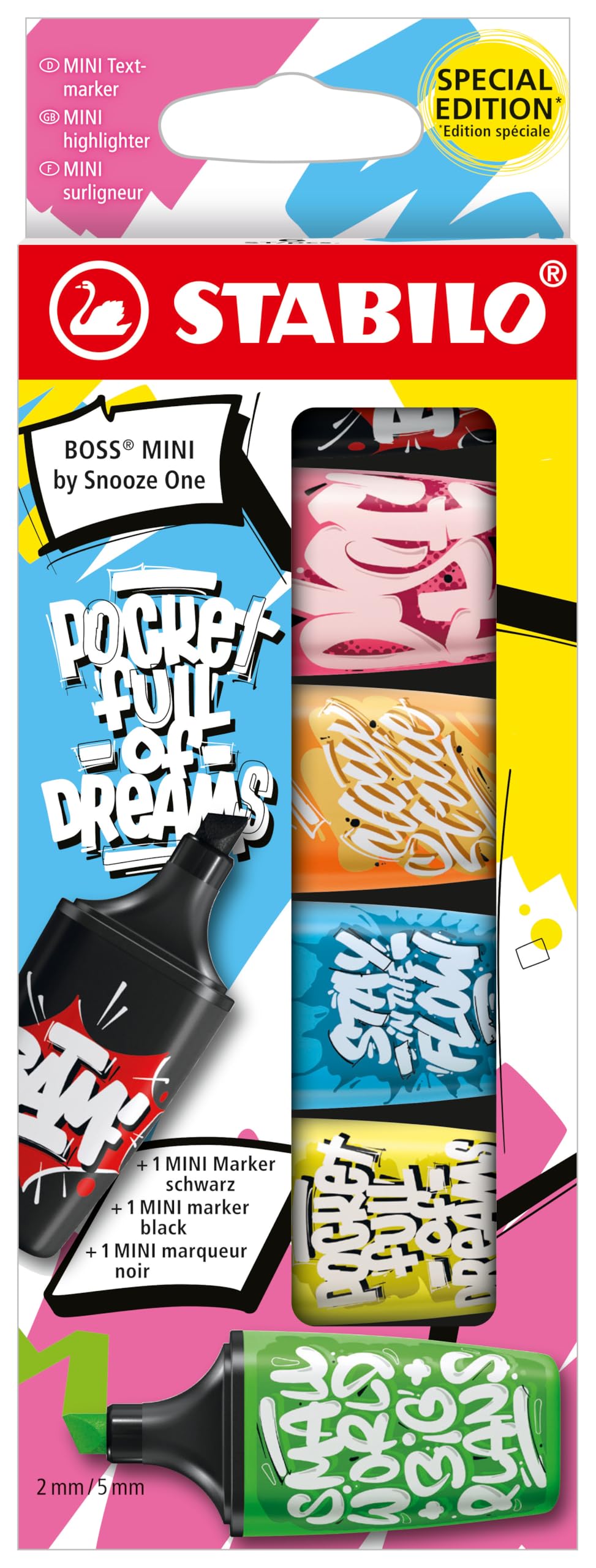 stabilo-boss-mini-by-snooze-one-tui-carton-6-mini-surligneurs-fluo-assortis image 1