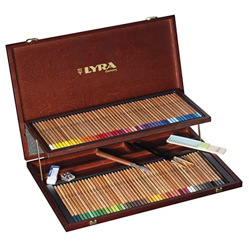 lyra-rembrandt-aquarell-coffret-bois-de-96-crayons-de-couleur-aquarellables-avec image 6