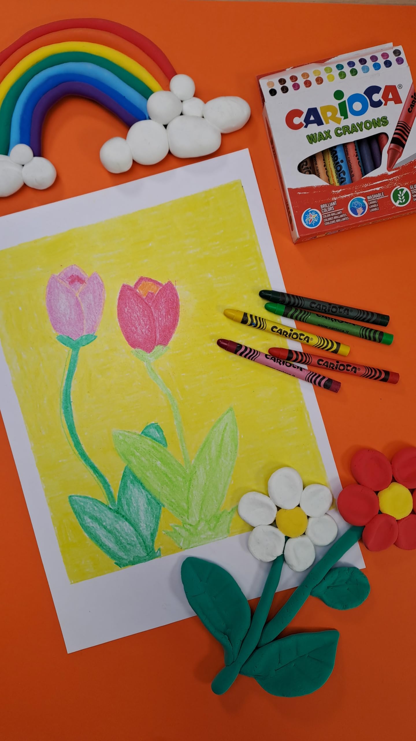 carioca-maxi-bo-te-de-50-crayons-de-cire-pointe-12-mm-couleurs-vives-lavables image 2