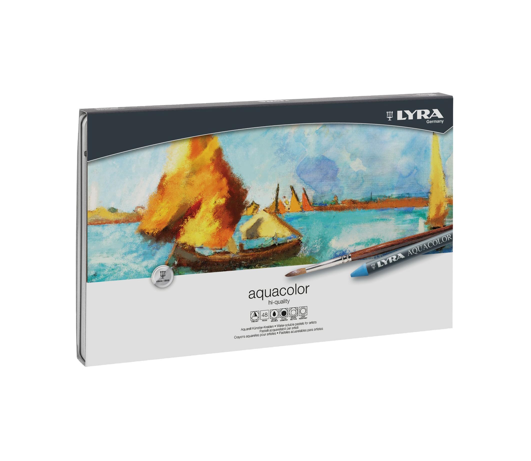 lyra-aquacolor-bo-te-m-tal-12-crayons-pastels-aquarellables image 6