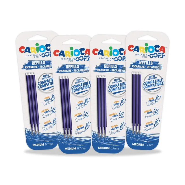 carioca-oops-12-recharges-stylo-effa-able-bleu-0-7-mm image 1