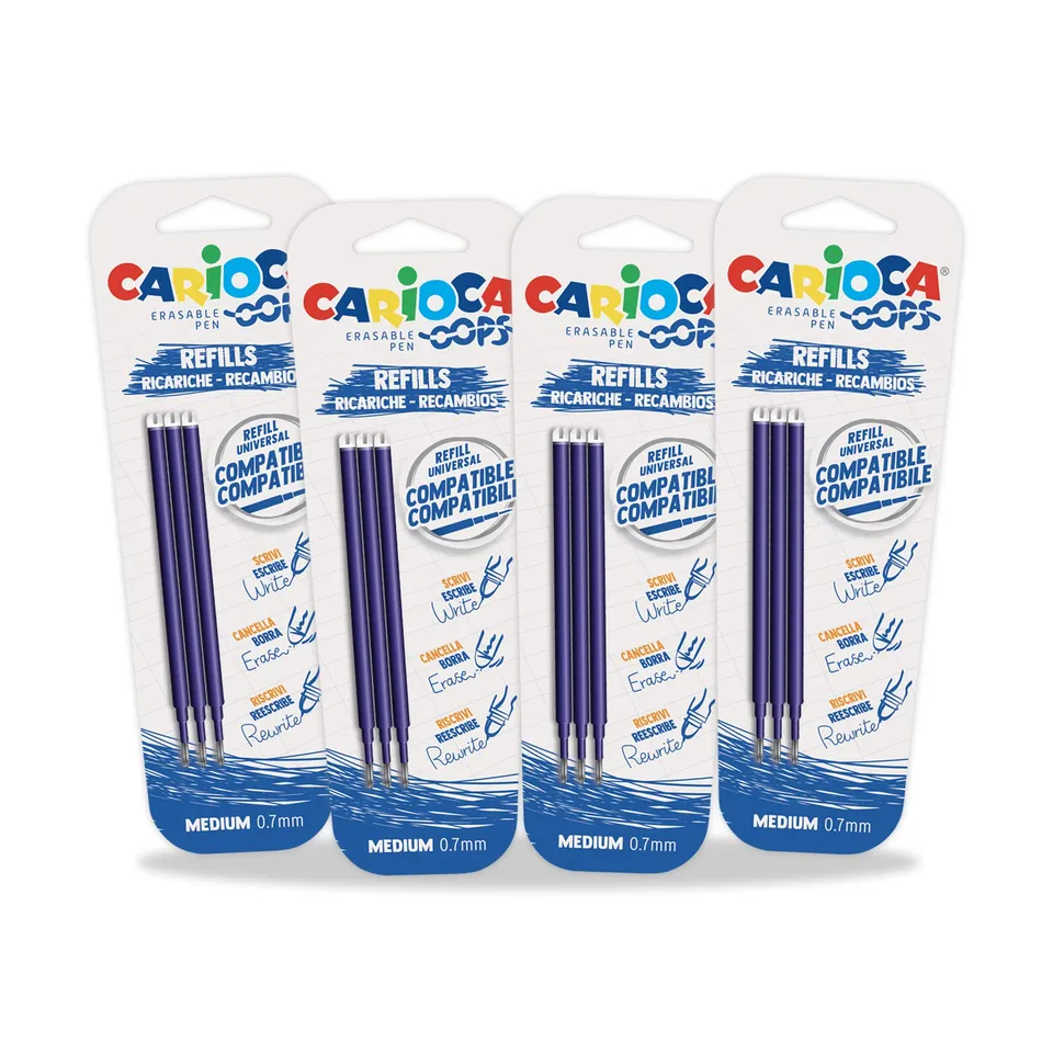 carioca-oops-12-recharges-stylo-effa-able-bleu-0-7-mm image 1