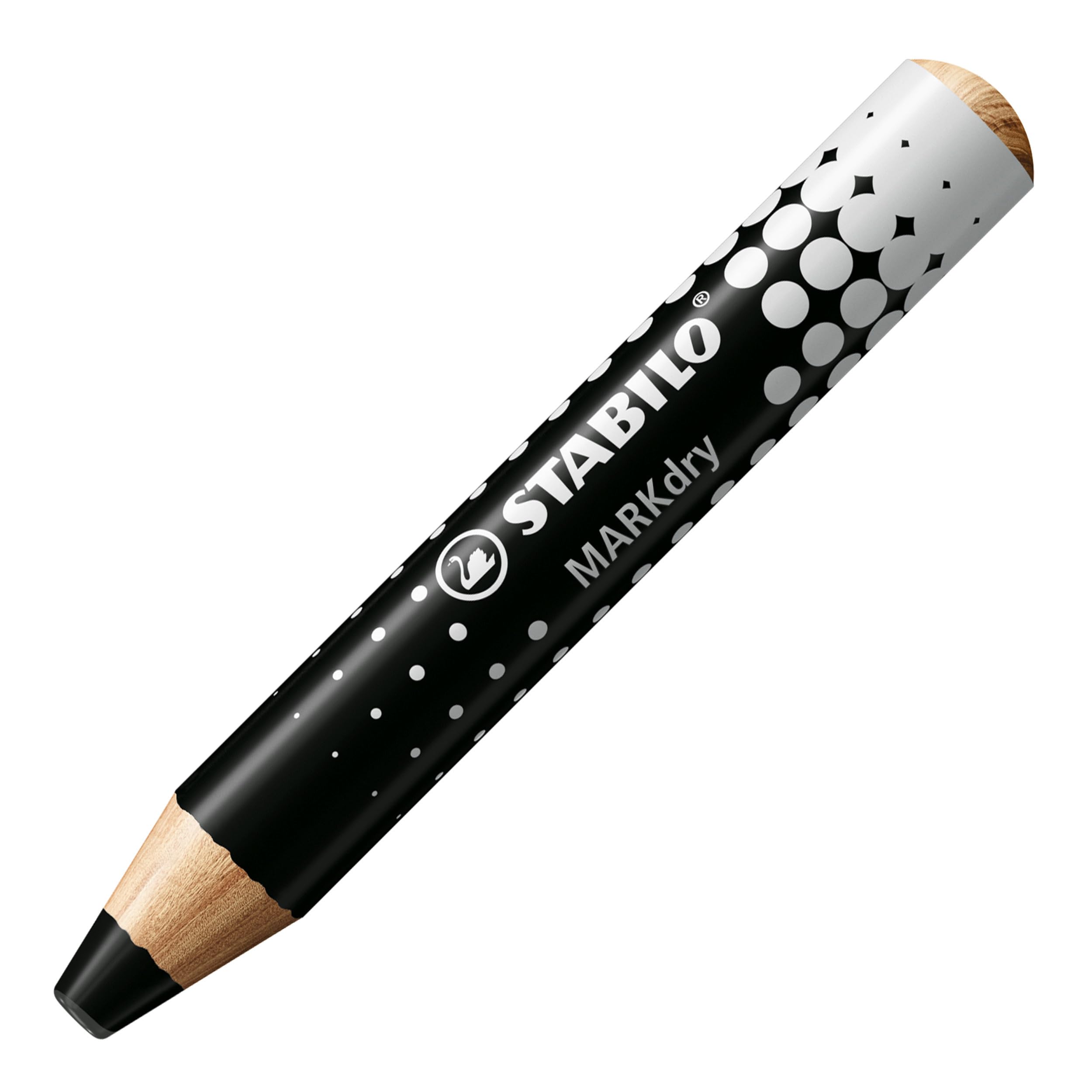 stabilo-markdry-crayon-marqueur-ardoise-et-tableau-blanc-lot-x-5-mine-xxl-noir image 2