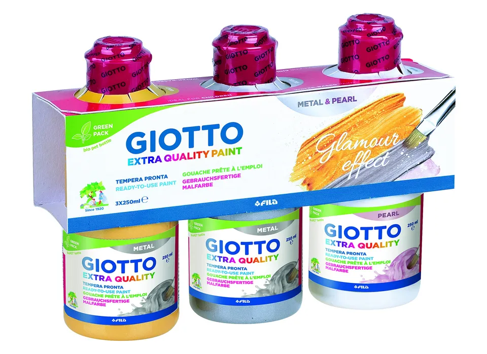 giotto-gouache-extra-quality-assortiment-m-tal-et-nacr-3-x-250-ml image 1