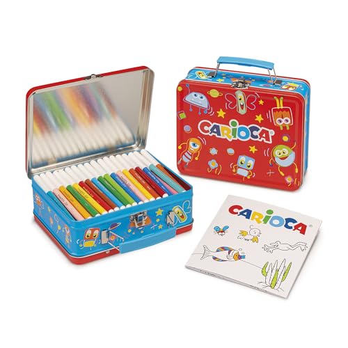 carioca-color-box-coffret-m-tal-100-feutres-pointe-fine-maxi-album-rouge image 7
