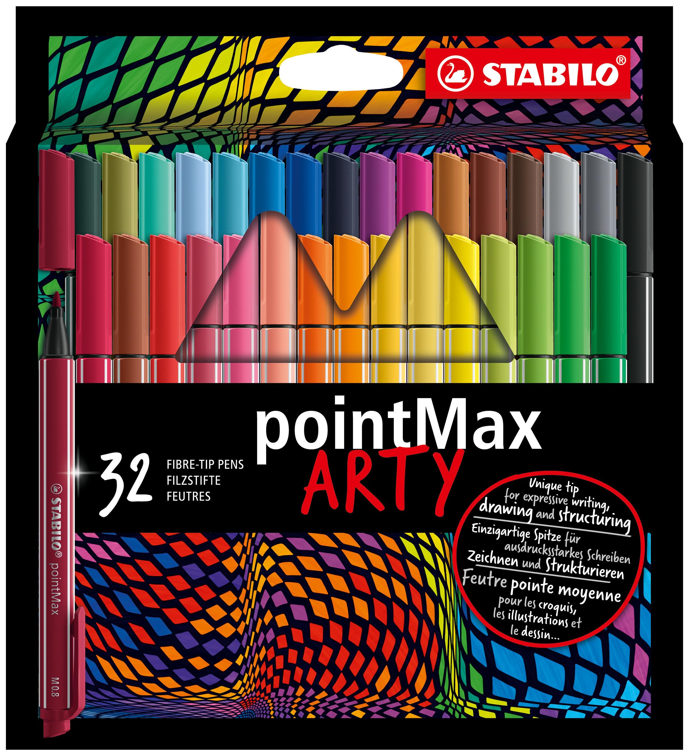 stabilo-pointmax-arty-etui-carton-de-32-feutres-pointe-moyenne-trac-0-8-mm image 1