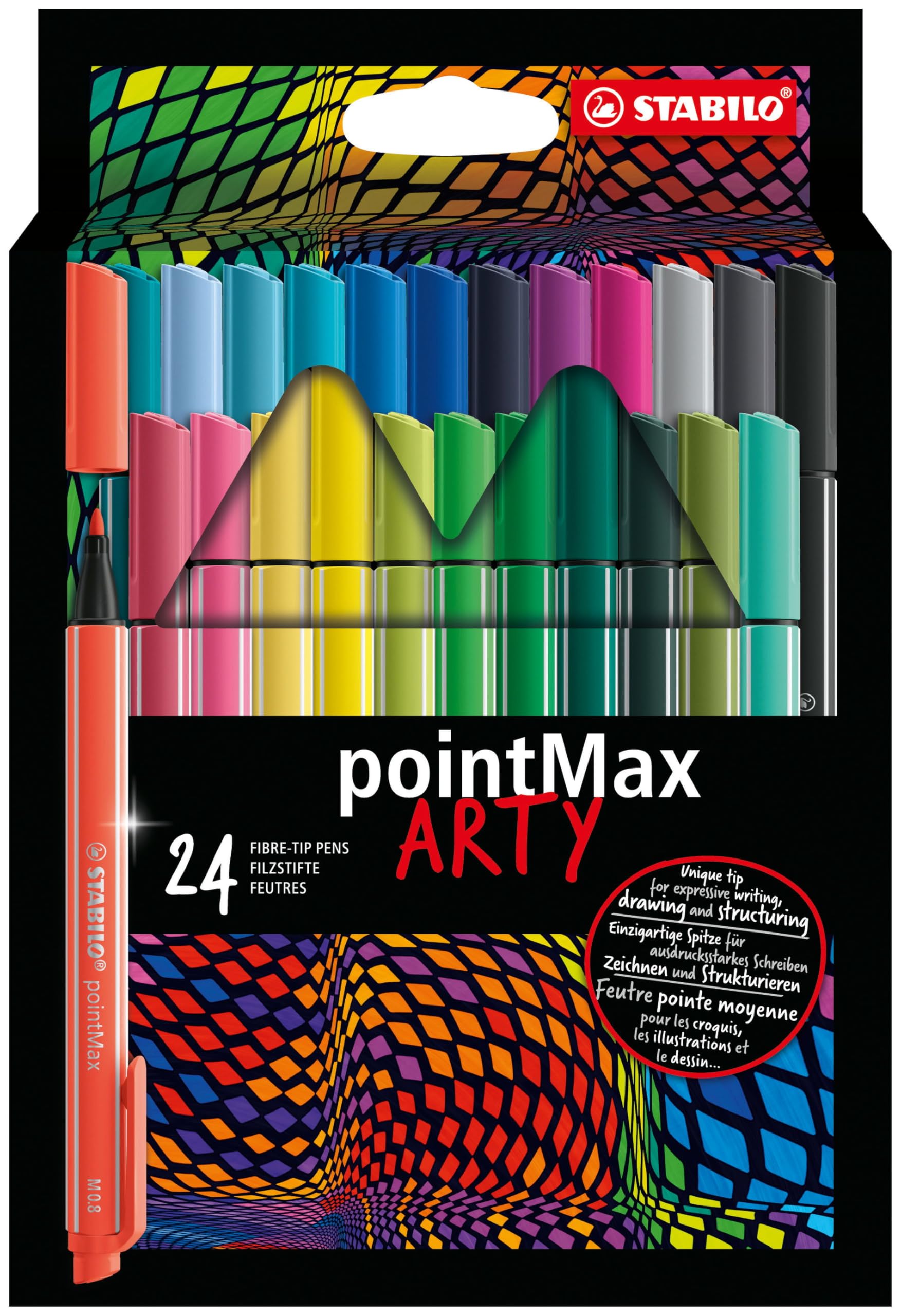 stabilo-pointmax-arty-tui-carton-de-24-feutres-pointe-moyenne-0-8-mm image 1