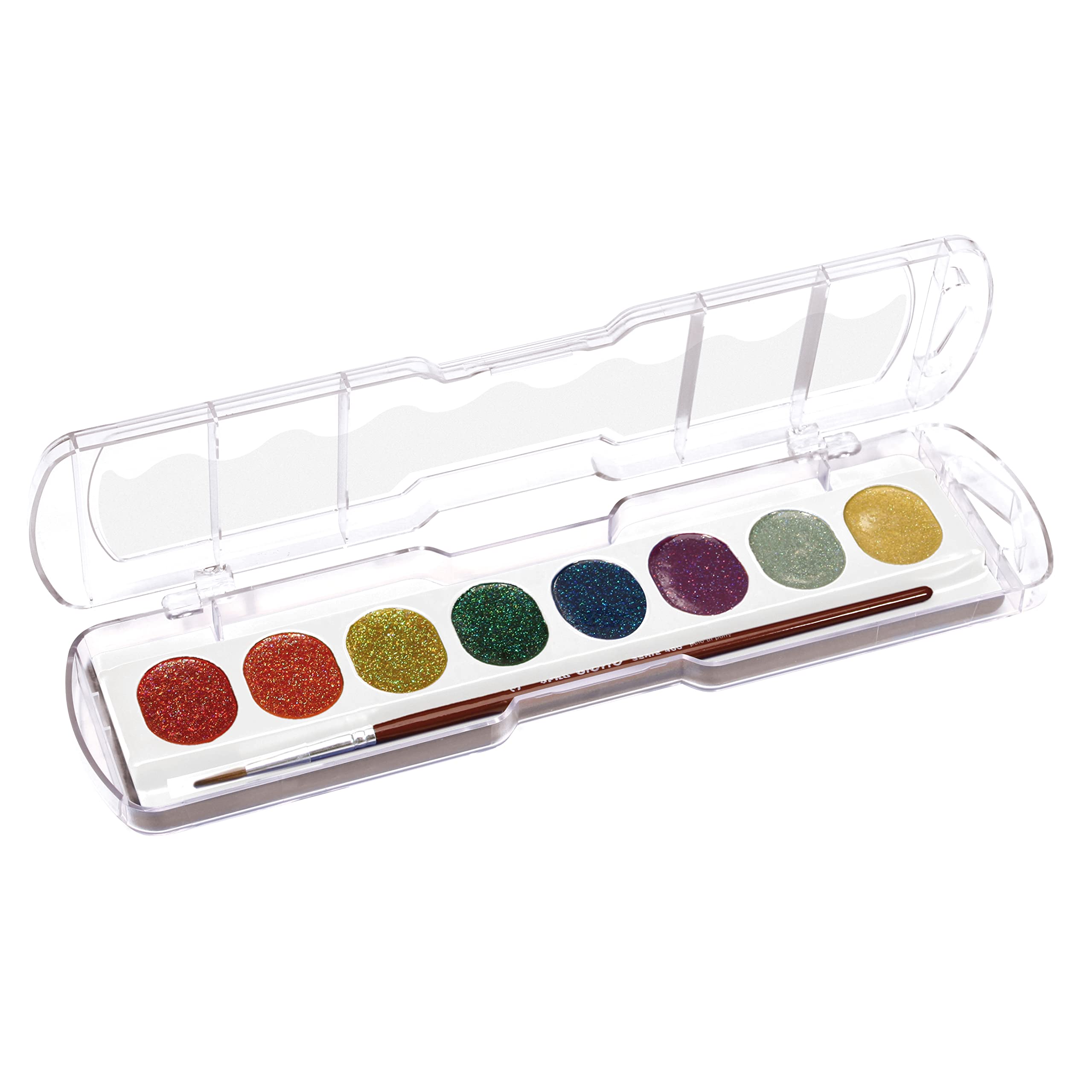 giotto-acquerelli-glitter-gouache-pastilles-bo-te-8-couleurs-paillet-es-pinceau image 2