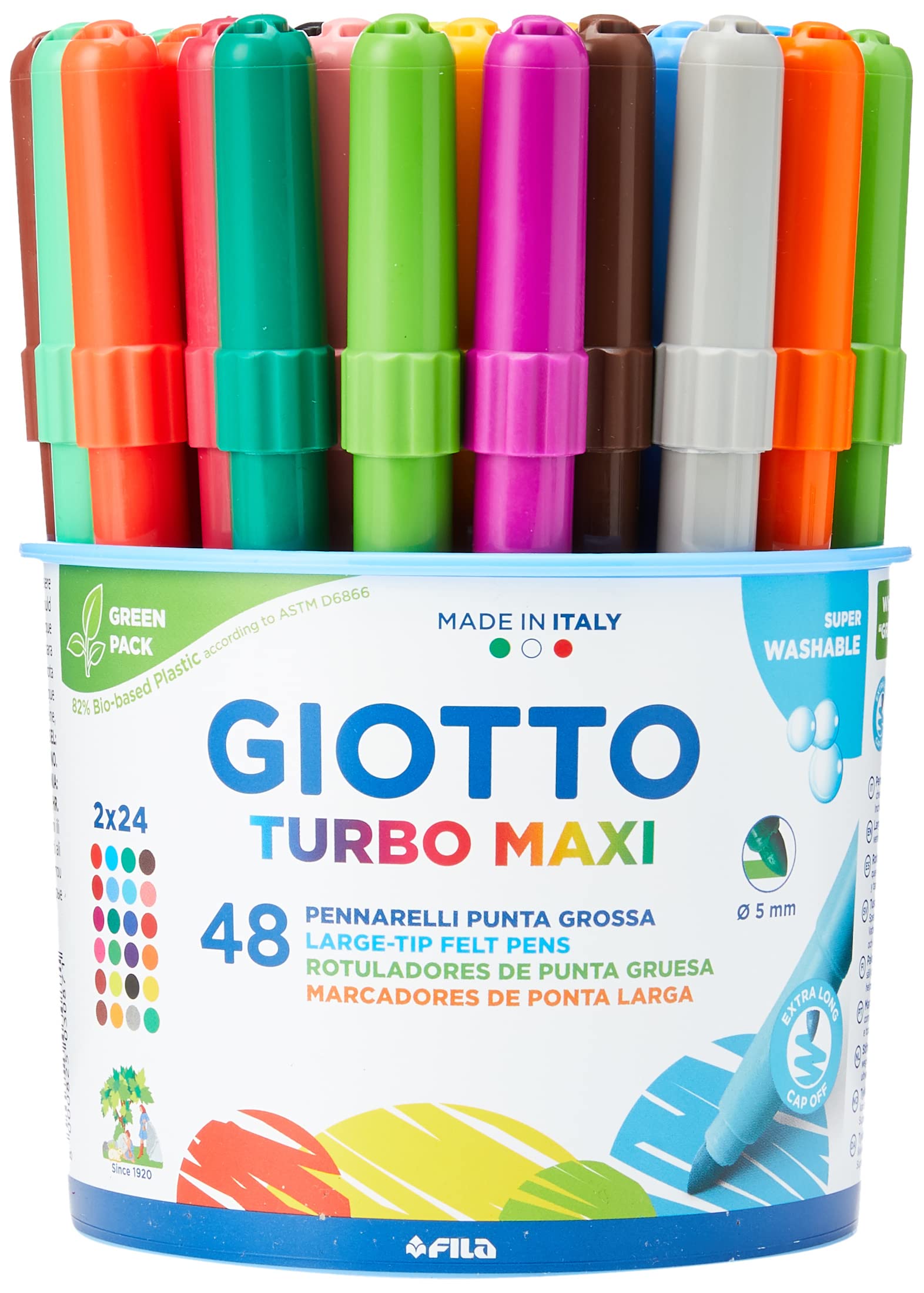 giotto-turbo-maxi-feutre-coloriage-pot-de-48-en-24-couleurs image 1