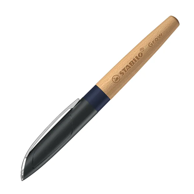 stabilo-grow-stylo-plume-rechargeable-bleu-myrtille-bois-de-h-tre image 1