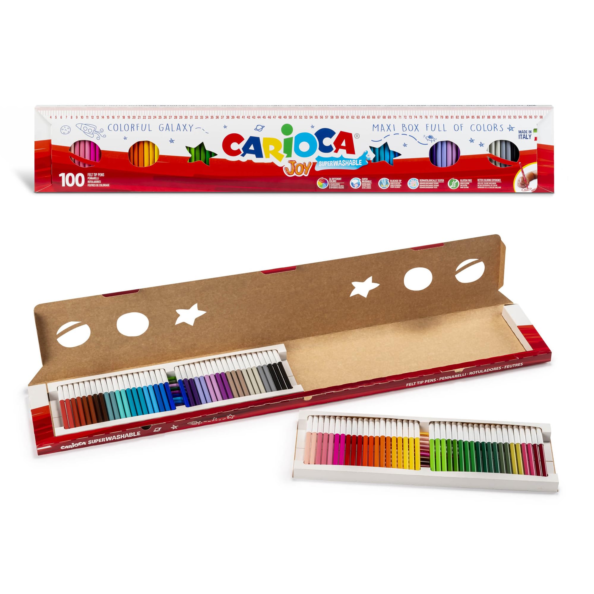 carioca-joy-pochette-100-feutres-enfant-pointe-fine-2-6-mm-lavables image 2