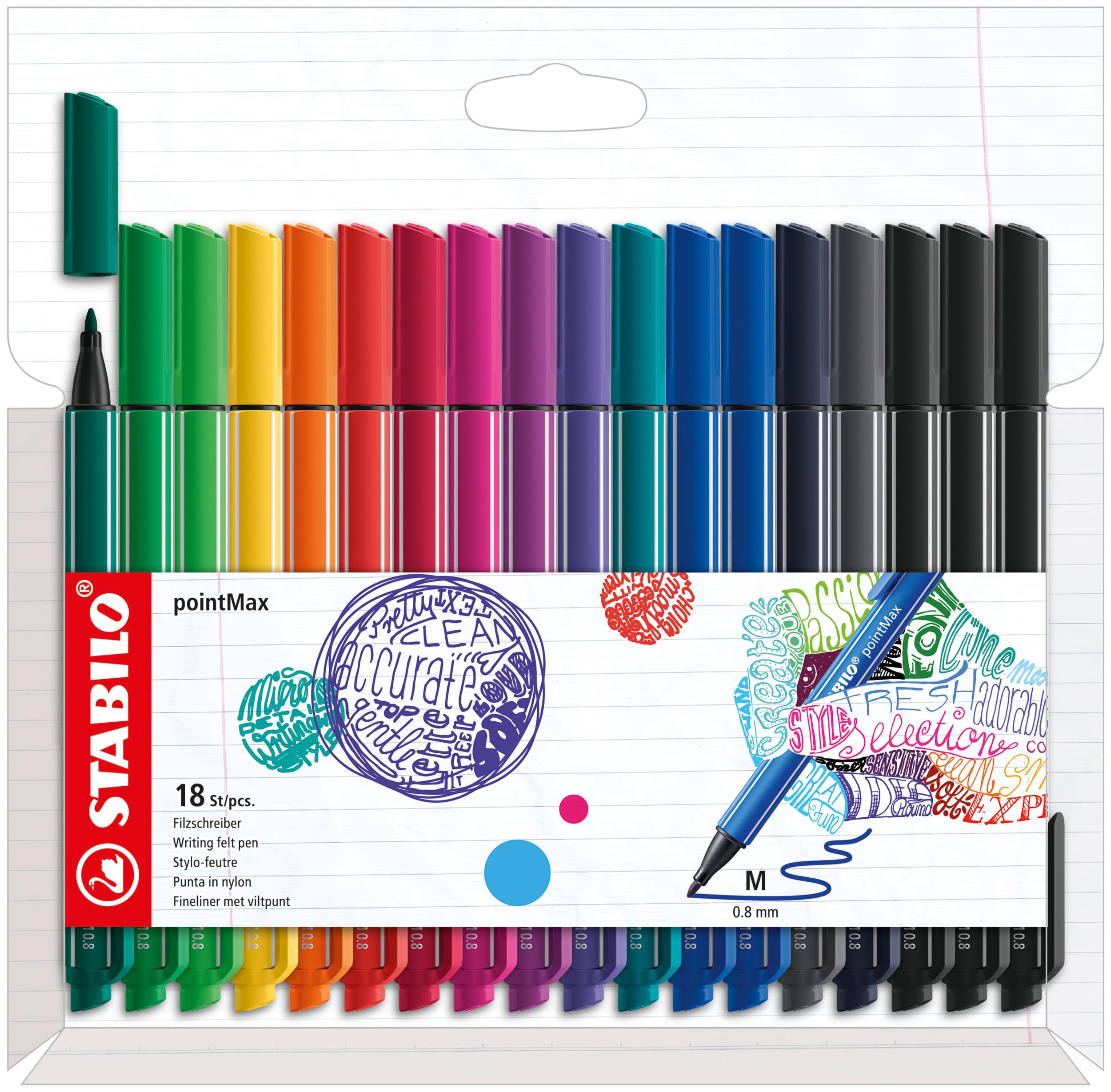 stabilo-pointmax-trousse-14-stylos-feutres-pointe-0-8-mm-dont-4-pastel image 8