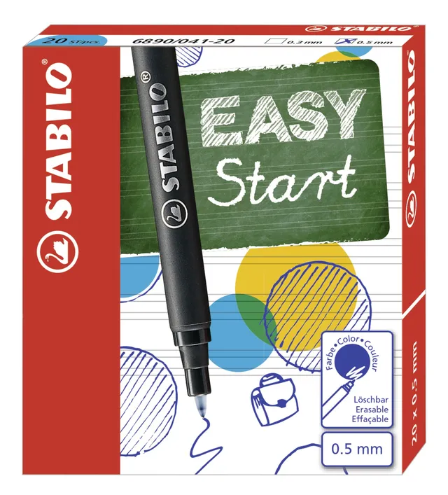 stabilo-easyoriginal-lot-20-recharges-roller-bleu-effa-able-0-5-mm image 1
