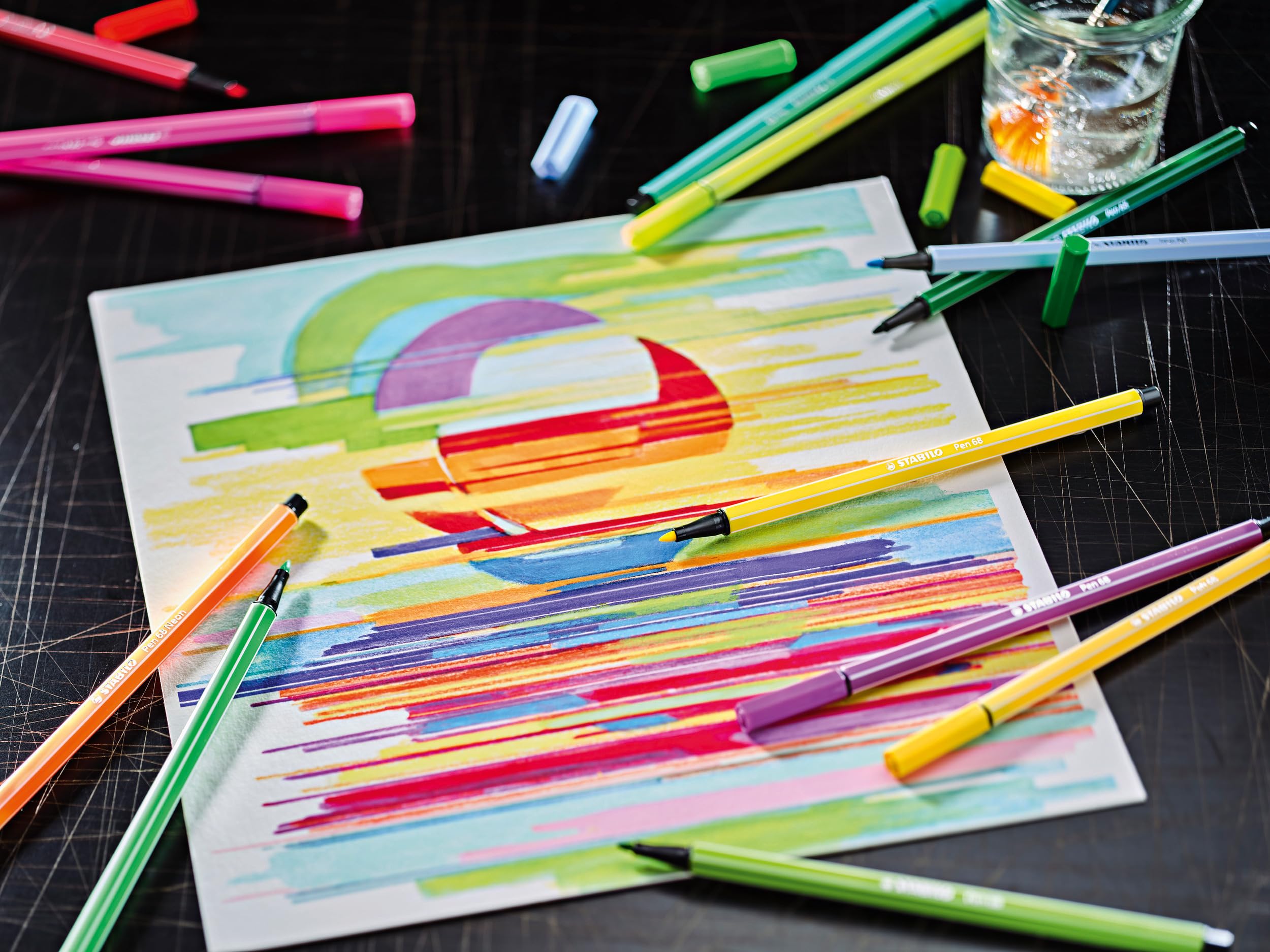 stabilo-pen-68-arty-feutres-de-coloriage-pointe-moyenne-trousse-rollerset-de-25- image 5