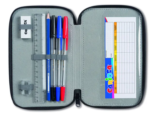 carioca-42807-trousse-3-zips-crash-aubergine-20-cm-garnie image 1