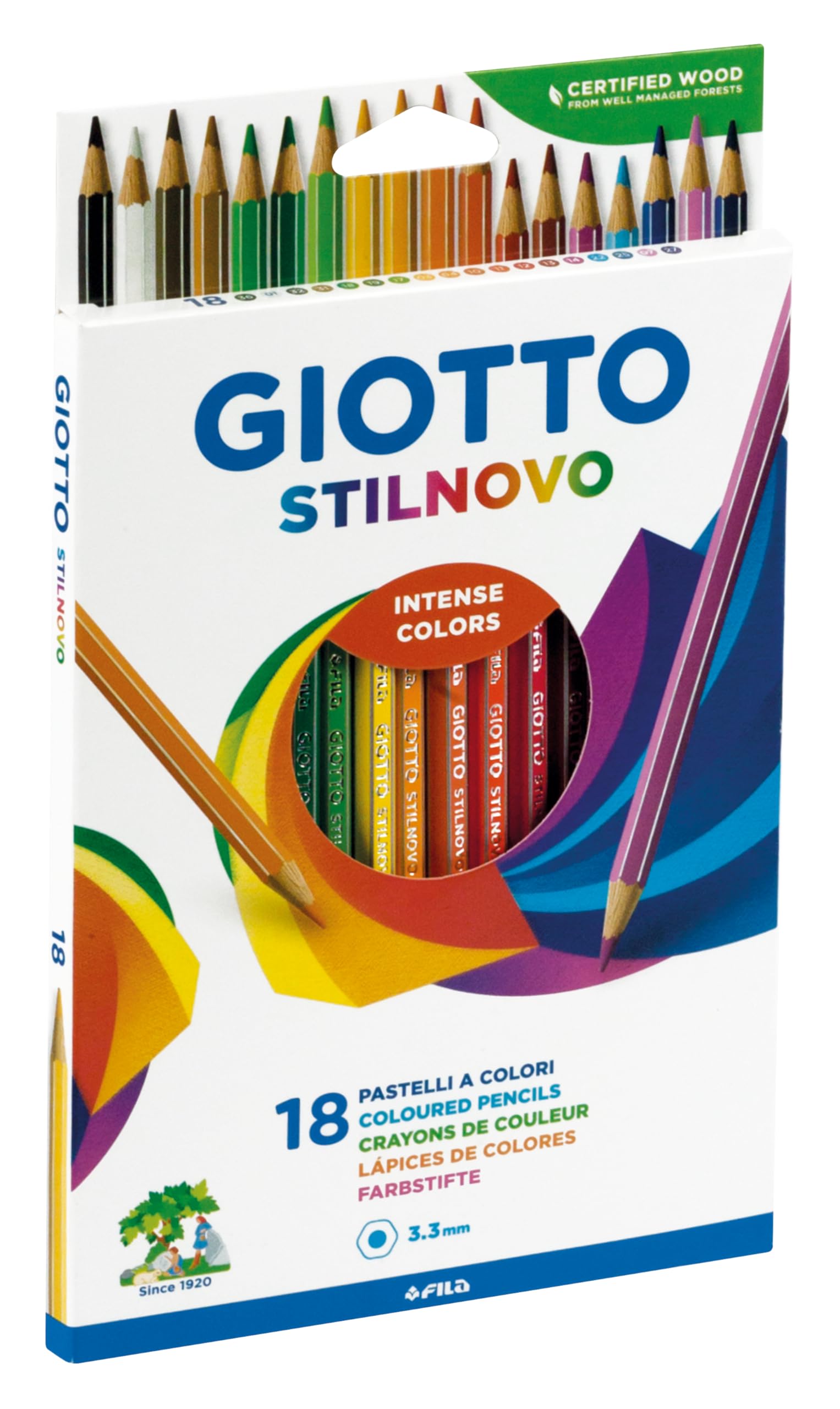 giotto-stilnovo-trousse-de-18-crayons-de-couleur-mine-3-3-mm-couleurs-intenses image 3