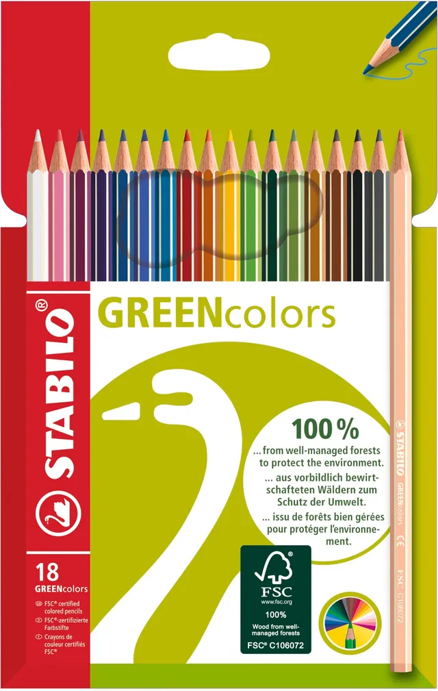 stabilo-greencolors-crayon-de-couleur-hexagonal-tui-carton-x-18-coloris-assortis image 1