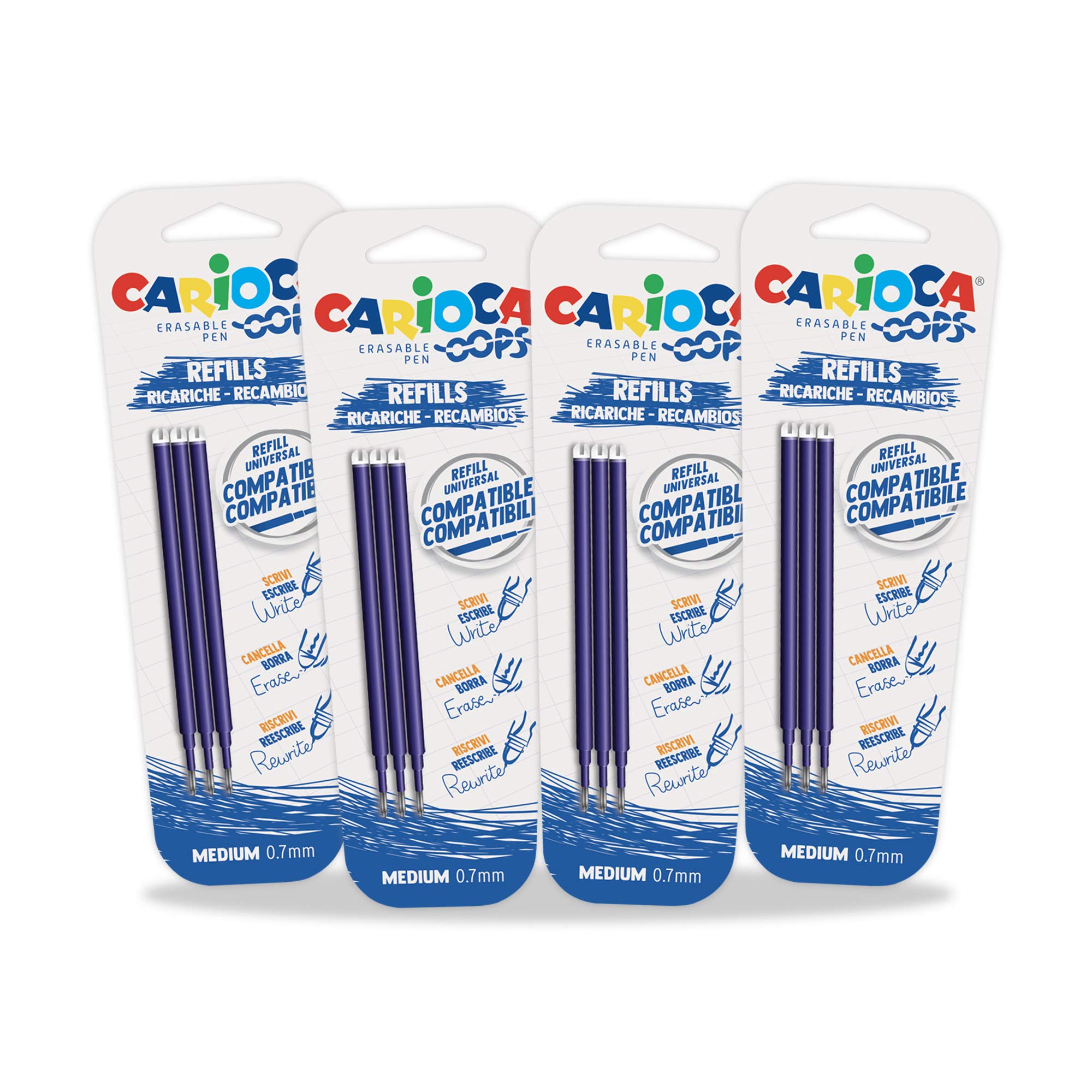 carioca-oops-12-recharges-stylo-effa-able-bleu-0-7-mm image 1