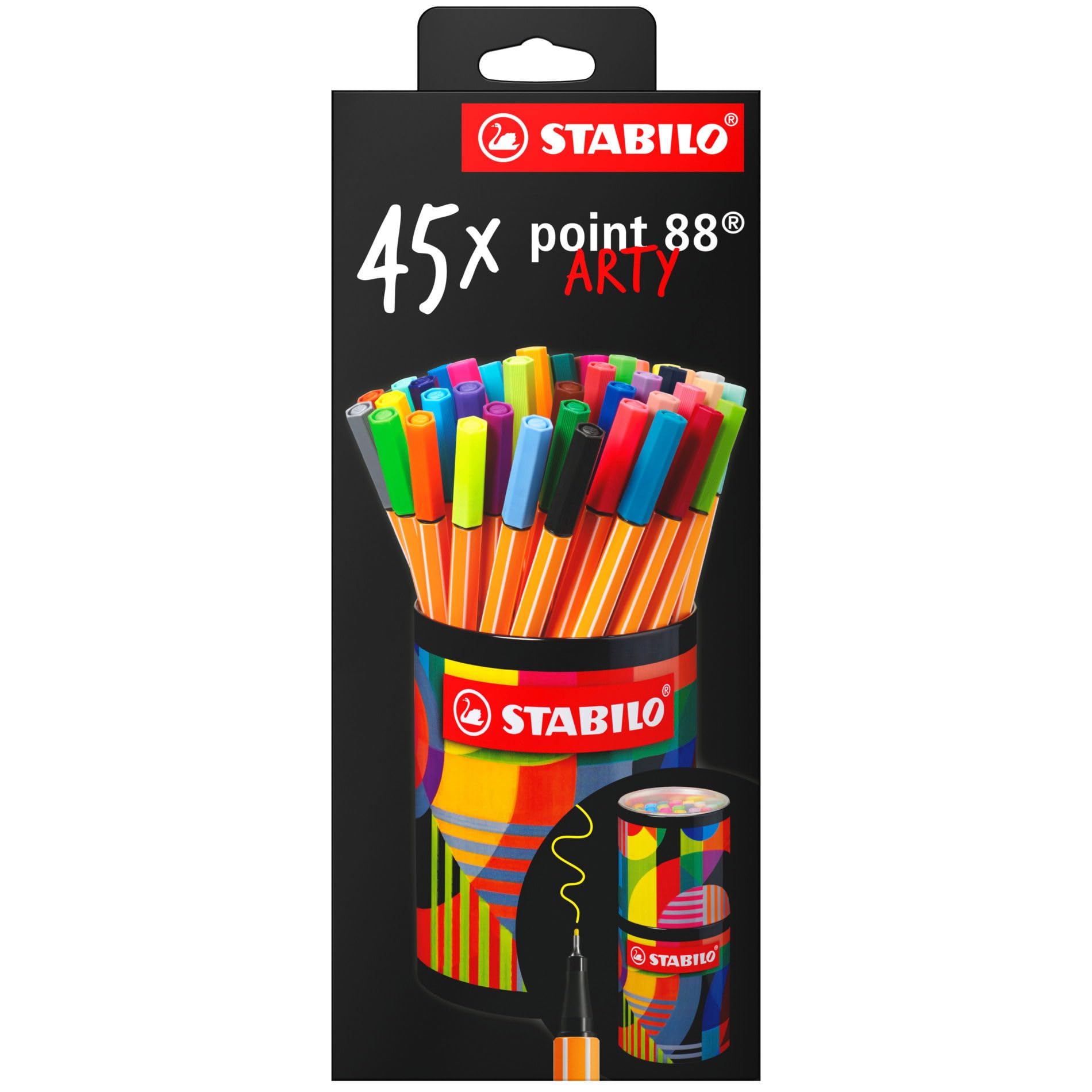 stabilo-point-88-arty-bo-te-m-tal-ronde-de-45-stylos-feutre-pointe-fine-0-4-mm-c image 3