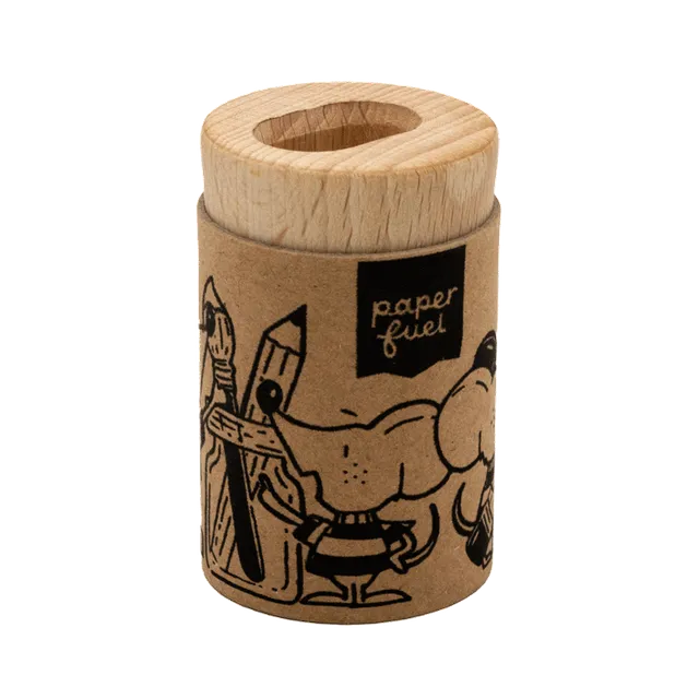 kum-x-paper-fuel-taille-crayon-double-en-bois-green-line-avec-r-servoir-carton image 1