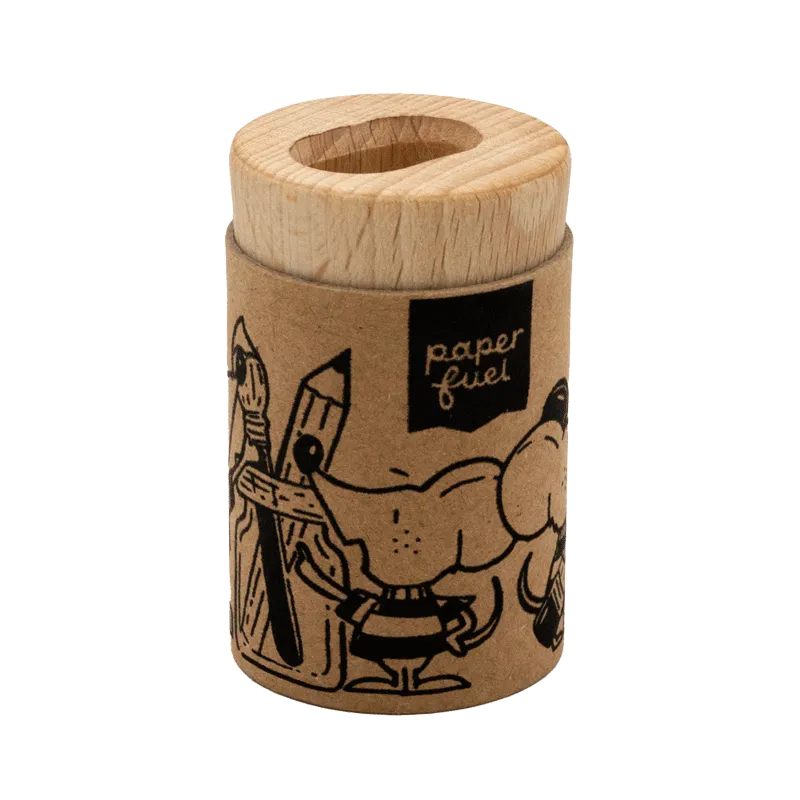 kum-x-paper-fuel-taille-crayon-double-en-bois-green-line-avec-r-servoir-carton image 1