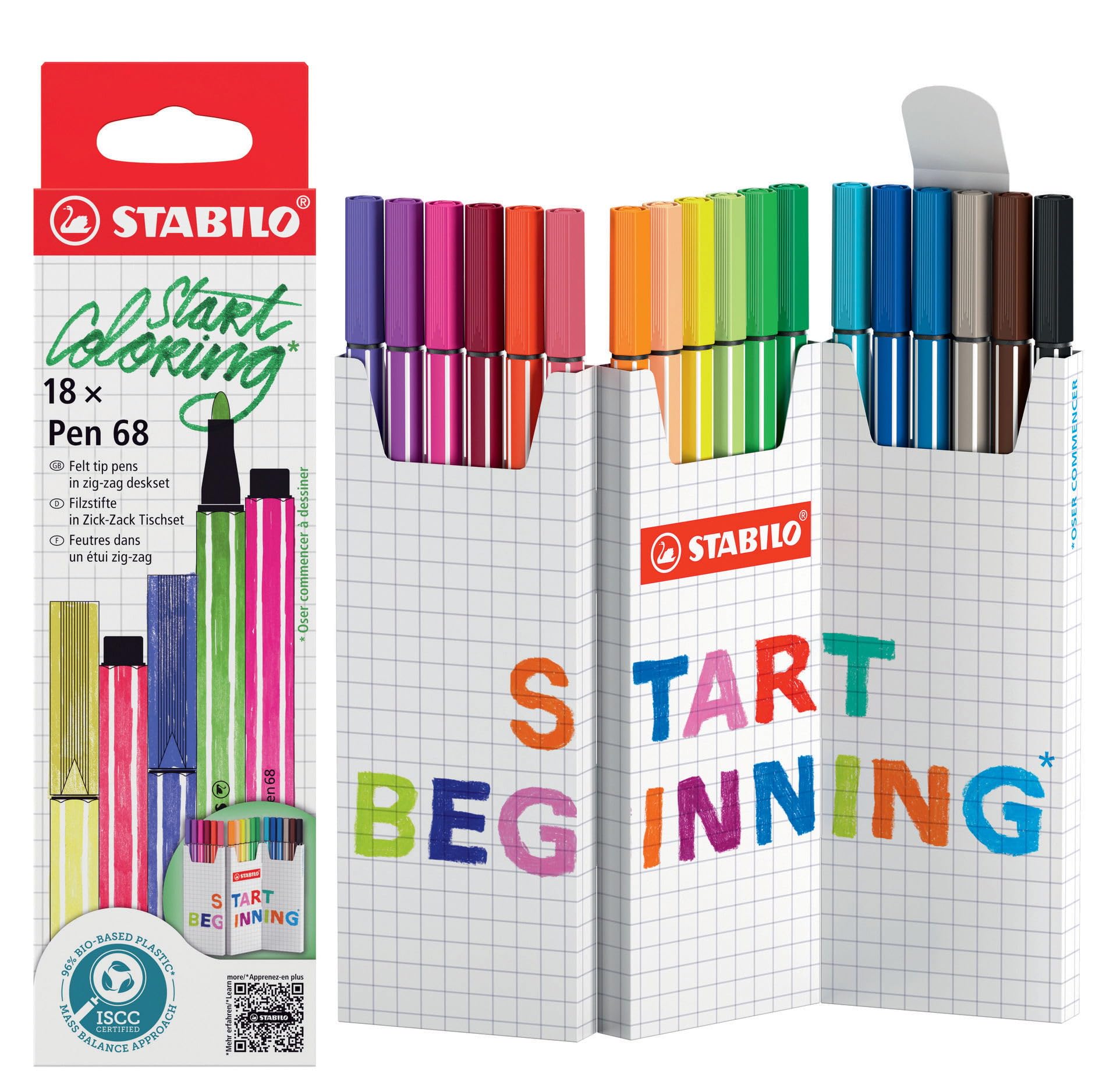 stabilo-pen-68-feutres-de-coloriage-pointe-moyenne-tui-zig-zag-x-18-coloris-asso image 1