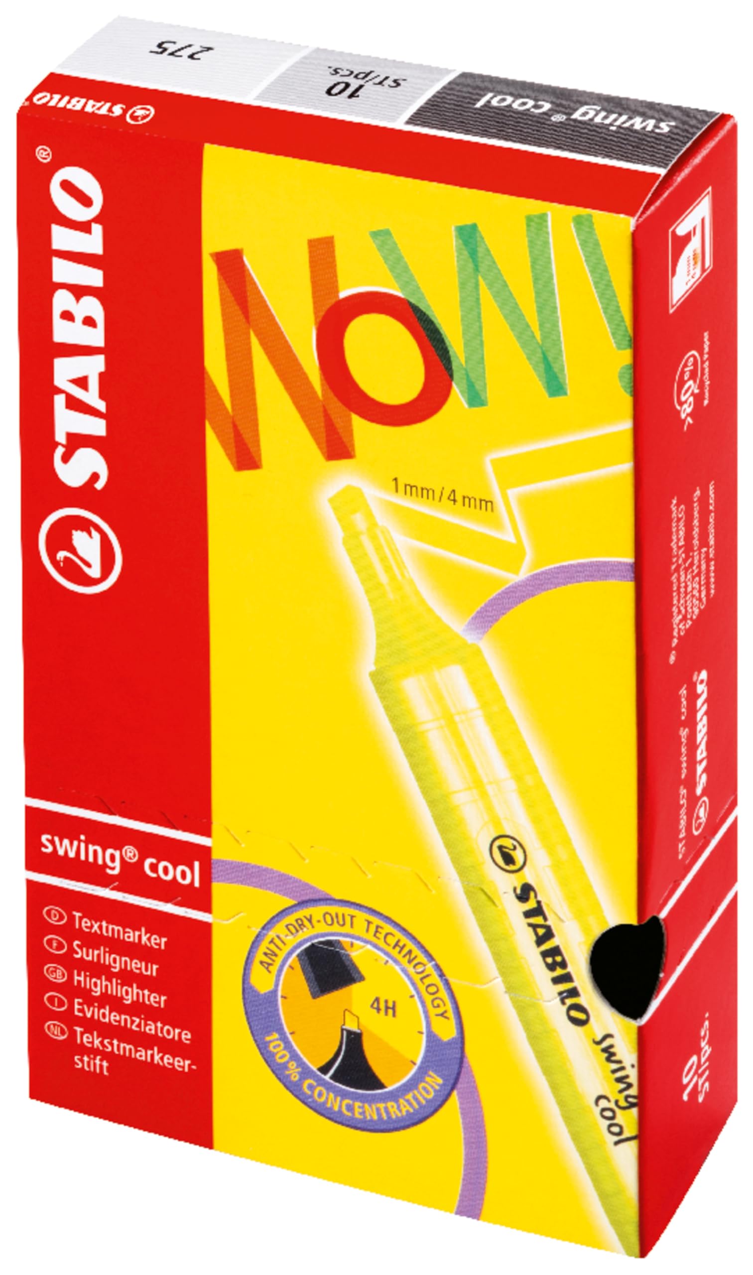 stabilo-swing-cool-lot-de-10-surligneurs-fluo-jaune-trac-1-et-4-mm image 8