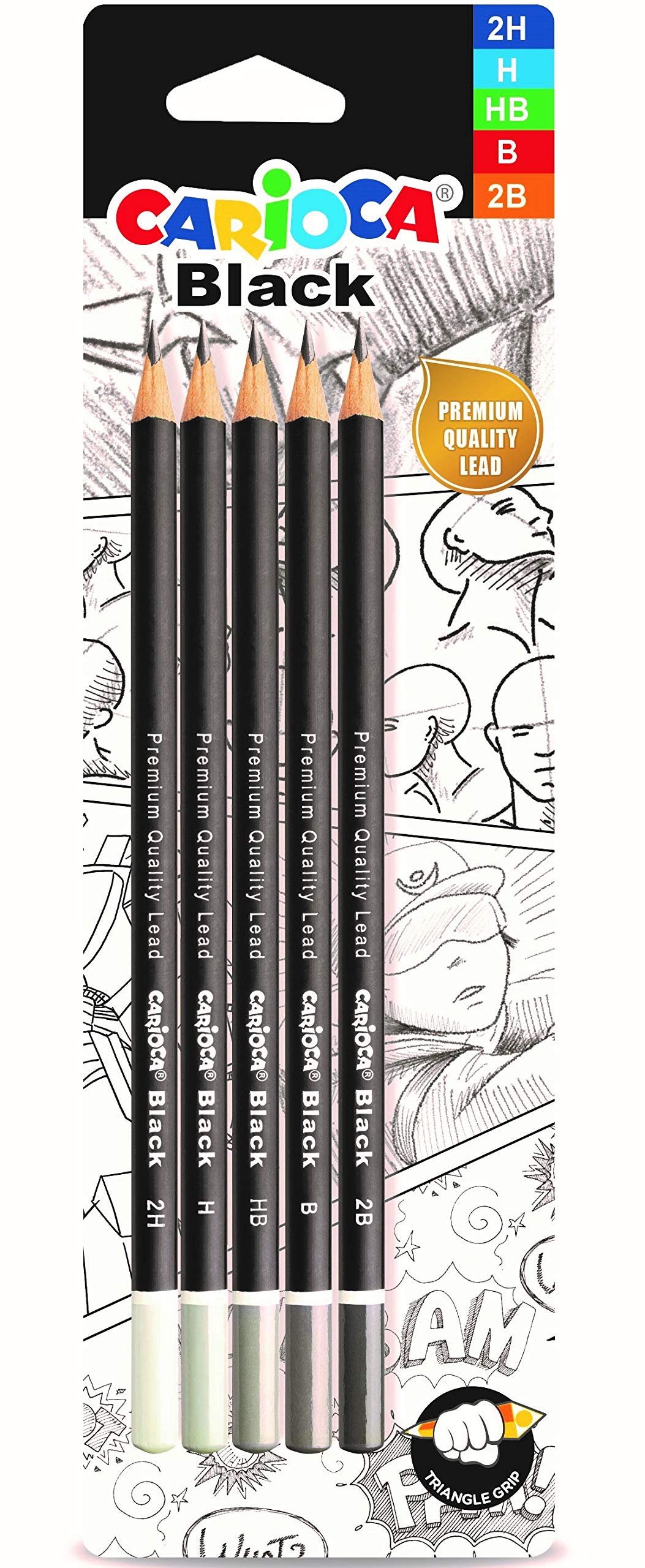 carioca-tita-set-de-5-crayons-graphite-2h-h-hb-b-2b image 1
