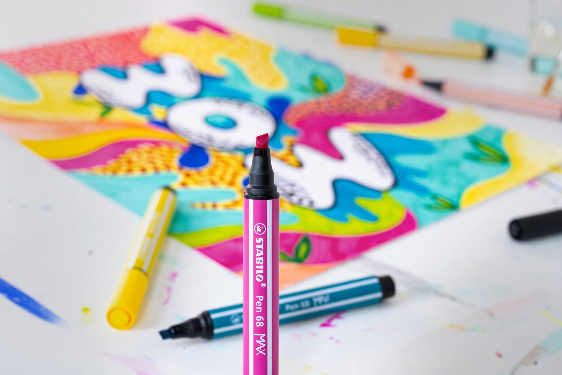 stabilo-pen-68-max-arty-bo-te-m-tal-20-feutres-coloriage-pointe-biseaut-e image 7