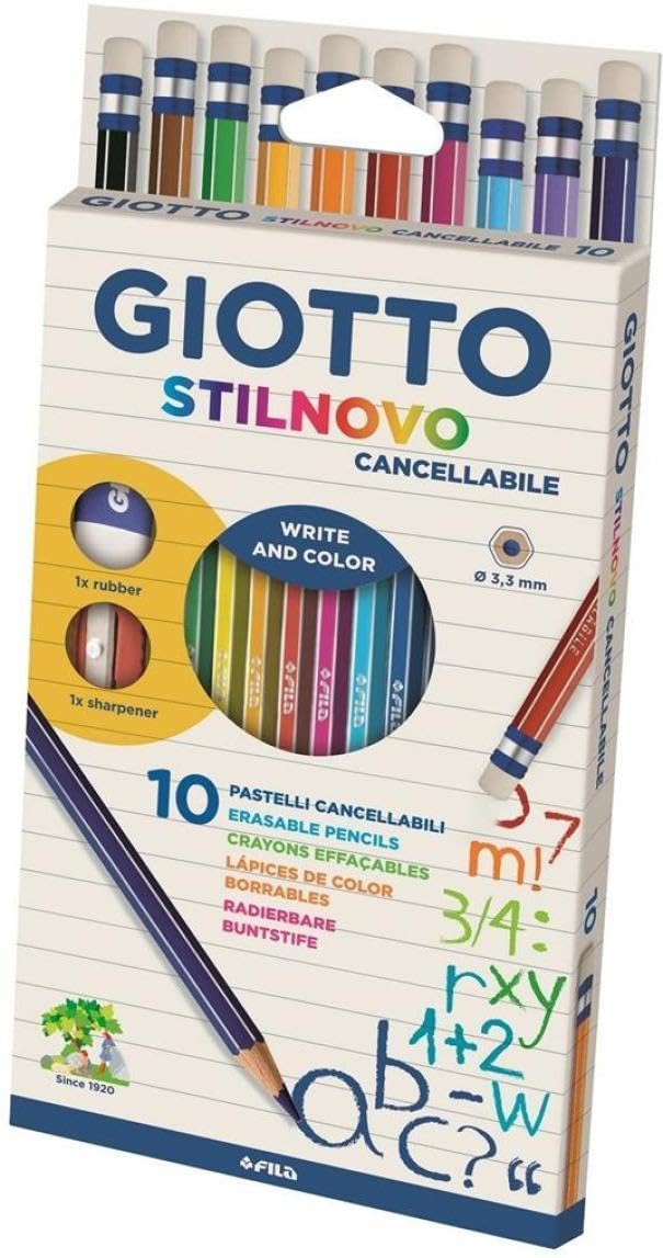 giotto-stilnovo-erasable-tui-10-crayons-de-couleur-effa-ables-taille-crayon image 1