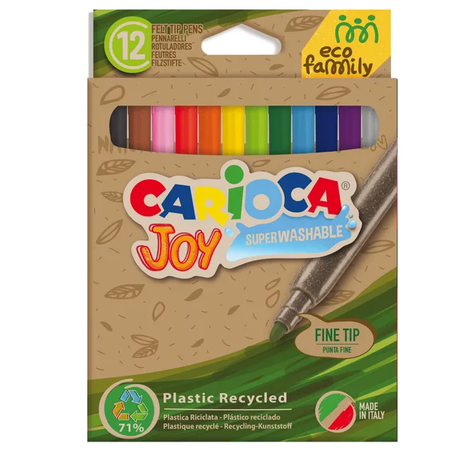 carioca-joy-eco-family-43100-bo-te-12-feutres-lavables-couleurs-assorties image 1