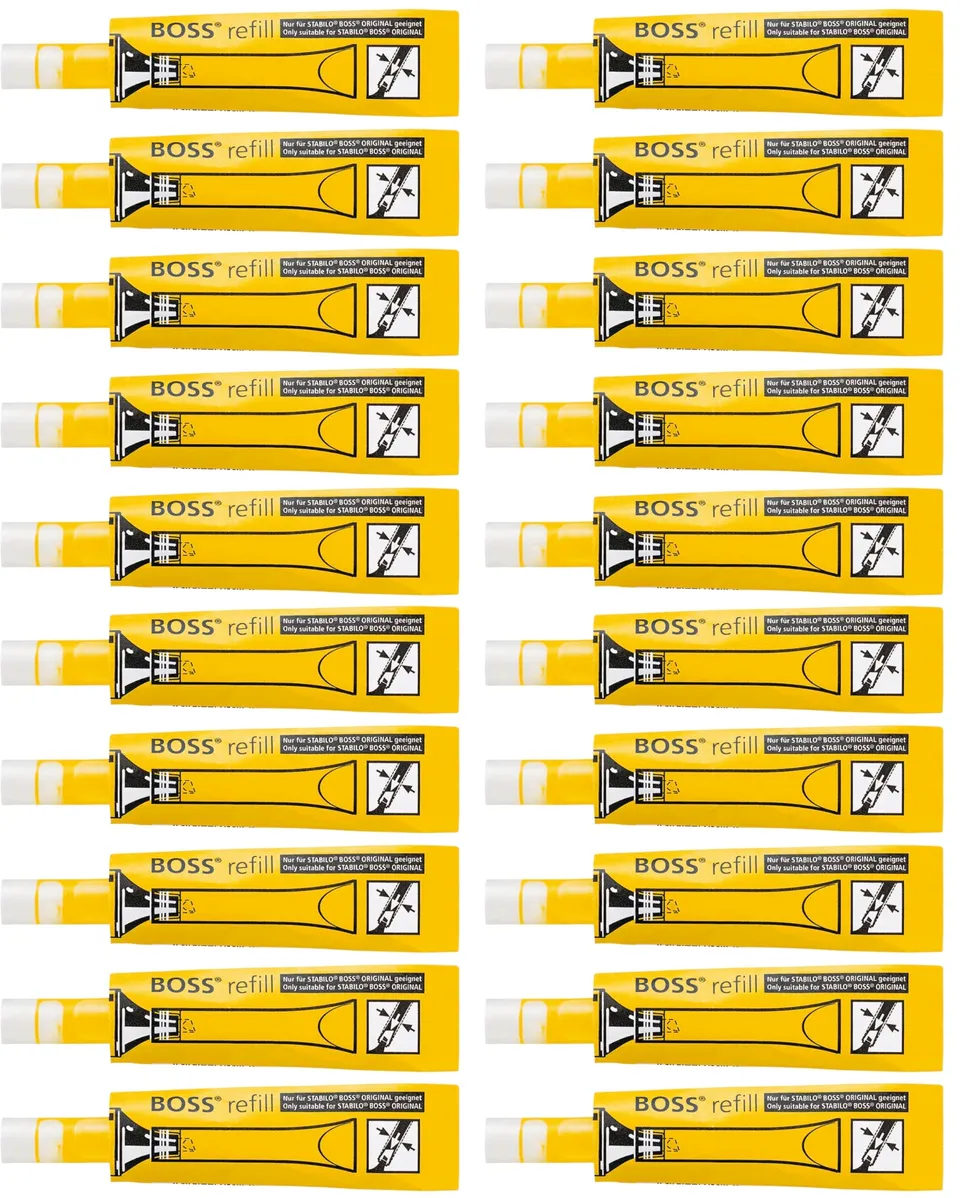 stabilo-boss-original-lot-de-20-recharges-pour-surligneur-boss-original-jaune image 1