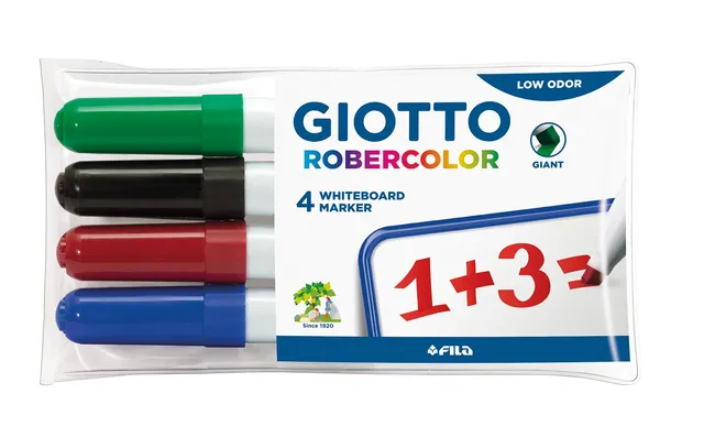 giotto-robercolor-pochette-de-4-feutres-tableau-blanc-effa-ables-sec-pointe-bise image 1