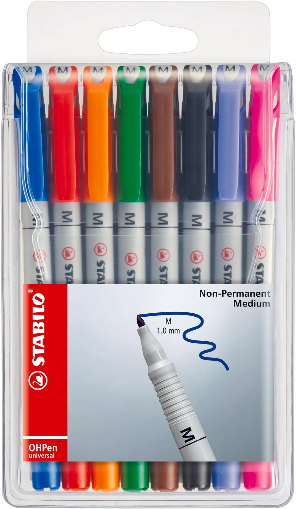 stabilo-ohpen-universal-marqueur-non-permanent-pointe-m-dium-1-mm-pochette-x-8 image 1