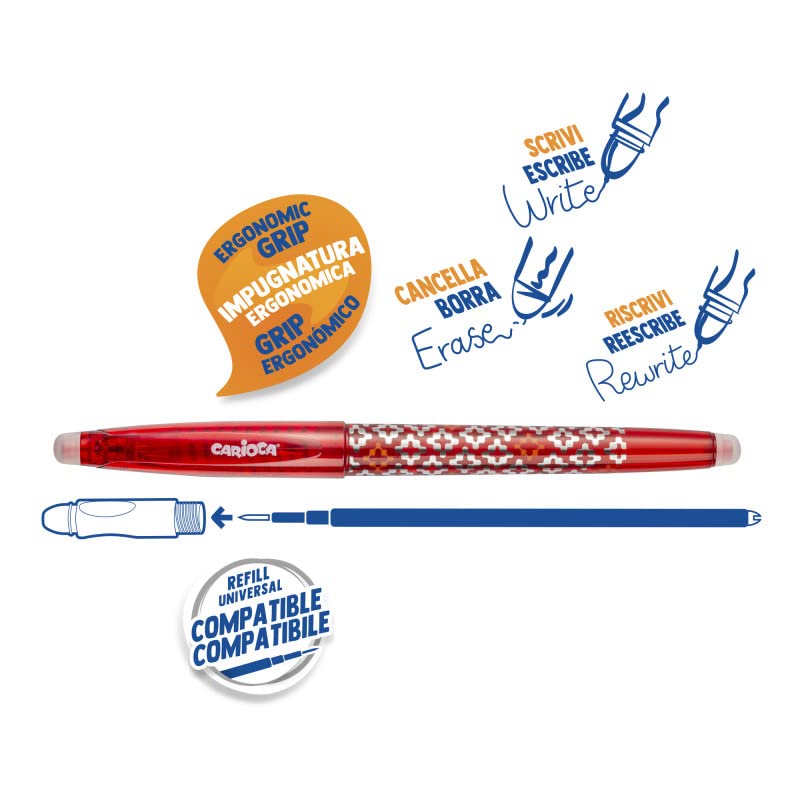 carioca-oops-pop-lot-de-12-stylos-effa-ables-rechargeables-rouges image 2