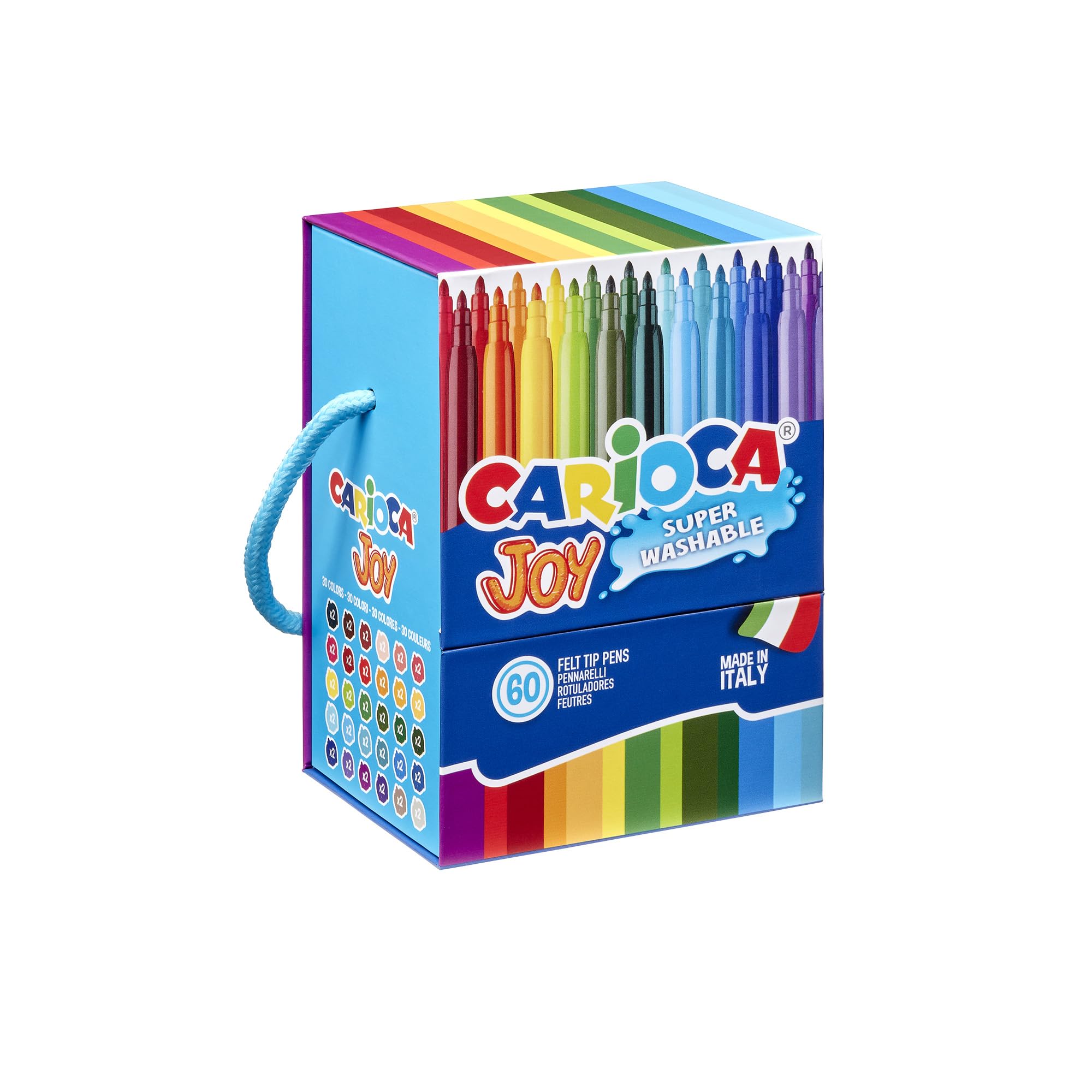 carioca-joy-60-marqueurs-pointe-fine-2-8-mm-super-lavables-boite-rigide image 1
